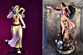 3d print and paint anime figure diorama resin tabletop statue miniature printing