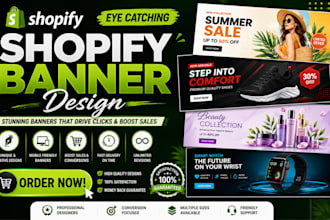 design eye catching shopify banners that boost sales as a graphic expert
