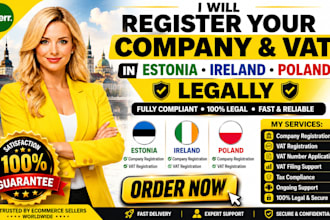 register your company and vat in estonia ireland and poland legally