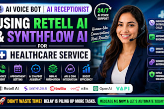 ai voice bot ai receptionist using retell ai synthflow ai for healthcare service