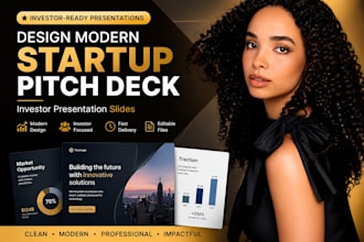 design modern startup pitch deck investor presentation slides