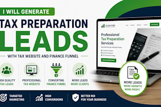 generate tax preparation leads with tax website and finance funnel