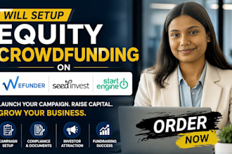 setup equity crowdfunding on wefunder, seed invest, and startengine