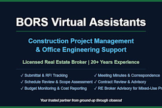 provide construction project management and office engineering support services