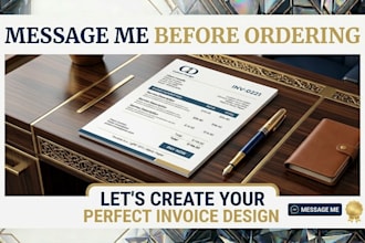 design custom invoice, letterhead, receipt, PDF template