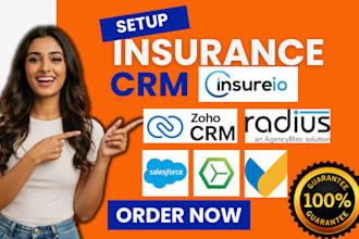 setup insurance crm agencybloc zoho salesforce radiusbob insureio vanillasoft