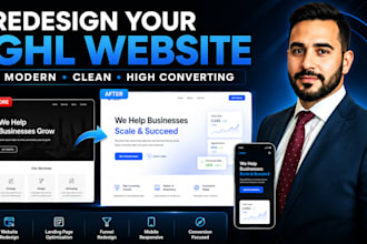redesign gohighlevel website sales funnel and highlevel landing page