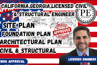 review stamp as licensed civil and structural engineer in california and georgia