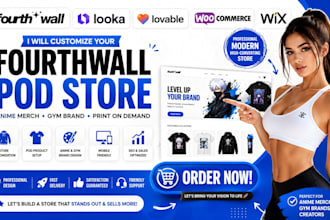 customize fourthwall pod print on demand add product store anime merch gym brand