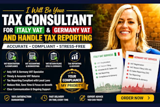 be your tax consultant for italy and germany vat and handle tax reporting