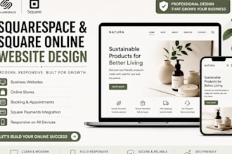 design a modern squarespace or square online store website booking website