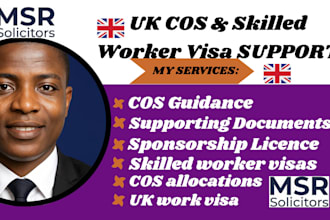 assist with UK ilr skilled worker visa, cos application and supporting documents