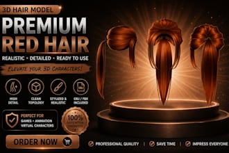 create premium 3d hair