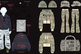 create clothing tech pack fashion tech pack streetwear techpack tracksuit design