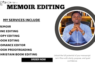 professionally edit your book and proofread your memoir