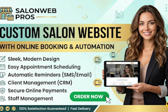 build a salon spa website with online booking, appointment system and automation