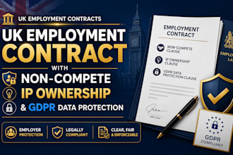 do UK employment contract with non compete IP ownership gdpr data protection