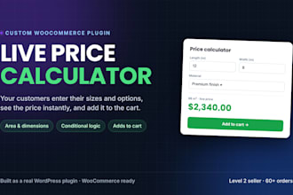 build a price calculator or quote calculator plugin for wordpress woocommerce