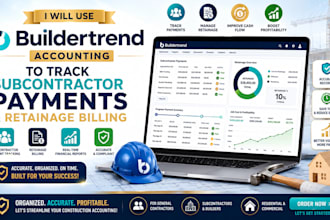 use buildertrend accounting to track subcontractor payment and retainage billing