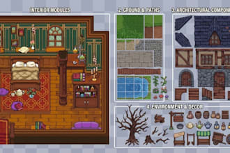 create 2d pixel art tileset and tilemap for your game