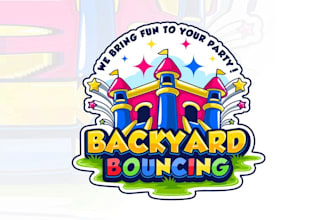design slide bounce house backyard bouncing logo
