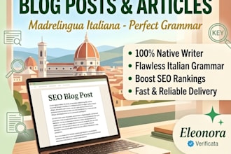 write high quality SEO blog posts and articles in italian