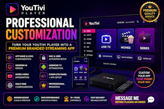 give your youtivi player app a modern premium look for android TV and smart TV