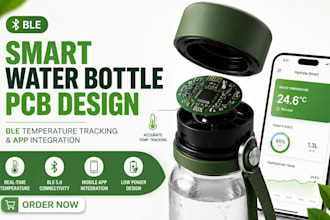 design smart water bottle pcb with ble temperature tracking and app integration