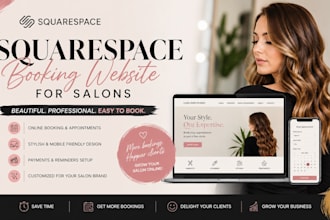 design squarespace booking website for salon, spa and beauty business