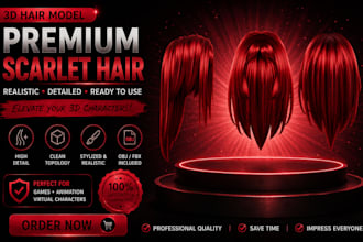 create premium 3d hair