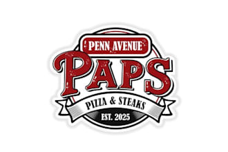 make elegant logo for a old fashioned pizza and steak shop