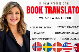 proofread translate danish swedish norwegian english fiction non fiction book