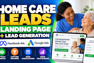 generate home care leads elderly care senior care leads with landing page