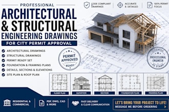 architectural and structural drawings for city permit approval florida pe stamp