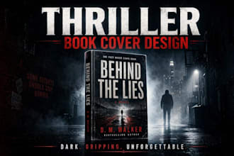 design a cinematic thriller book cover for amazon KDP