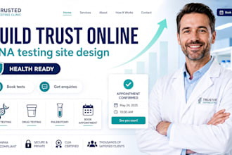 build high converting dna testing website medical lab clinic dna testing website
