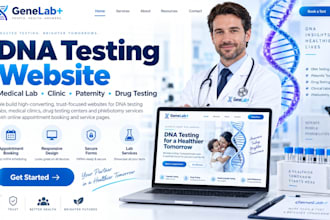 build high converting dna testing website medical lab clinic dna testing website