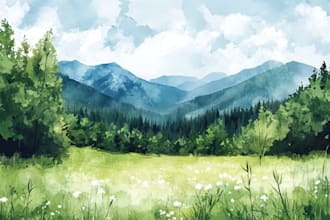 paint landscapes in watercolor