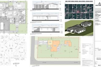 architect of city permit construction drawings, 2d floor plan, and site map