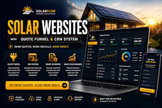 build solar website with quote funnel and CRM roofing, plumbing, hvac website