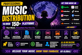 distribute music to all digital streaming and social media platforms