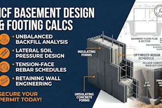 design icf basement walls  footings  calculation