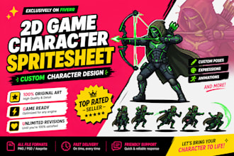 create 2d game character sprite sheet for your indie game