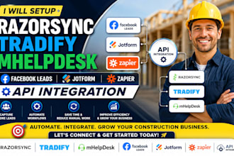 setup razorsync tradify mhelpdesk facebook leads jotform zapier api integration