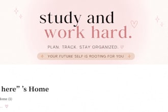 design a cute productivity notion template