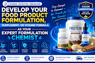 develop your food formulation supplement or vitamin product formulation chemist