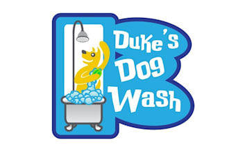 design mascot dukes dog wash cleaning logo for you