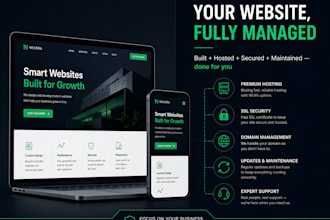 build a fully managed website with hosting domain SSL and monthly care