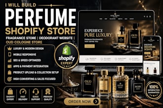 build perfume shopify store fragrance store deodorant website oud cologne store
