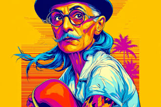 design cartoon pop art food illustrations for branding